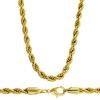Men's 18K Gold Plated 4mm Rope Bling Chain Necklace wholesale