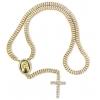 Mens Gold Plated IcedOut Jesus Rosary Pendant Chain Necklace wholesale