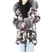 Wholesale Camouflage Fur-Trimmed Parka Winter Jacket