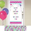 Pink & Teal Happy Birthday Personalise It! Door Decoration Kits wholesale