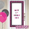 Black & Pink Happy Birthday Personalise It! Door Decoration Kits wholesale