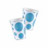 Caribbean Blue Dots Paper Cups 266ml Pack Of 10 wholesale