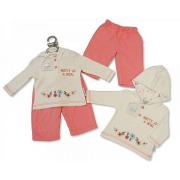 Wholesale Baby Girls 2 Pcs Hooded Set - Petal
