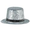 Hollywood Mini Top Hat Silver Glitter With Black Band wholesale