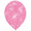 All Round Printed Just Married Pearl Pink Latex Balloons7. 5cm Pack Of 6 wholesale