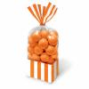 Candy Buffet Striped Party Bags Orange Pack Of 10 wholesale