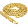 Men's 2 Row Iced Out Crystal Stones Gold Plated Chunky Cuban wholesale