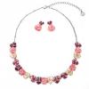 Tiny Flowers Pink Necklace Set