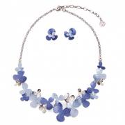 Wholesale Blue Flowers Necklace Set