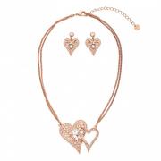 Wholesale Rose Gold Heart Necklace Set