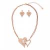 Rose Gold Heart Necklace Set