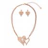 Rose Gold Heart Necklace Set wholesale fashion jewellery