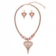 Wholesale Rose Gold Heart Necklace Set