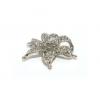 Clear Crystal Silver Flower Magnetic Brooch wholesale