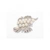 Clear Rhinestone Crystals With White Pearls Magnetic Brooch wholesale