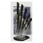 Wholesale 6PC ACRYLIC BLOCK AND KNIFE SET IN BLACK By AAAAA