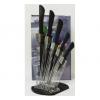 6PC ACRYLIC BLOCK AND KNIFE SET IN BLACK By AAAAA