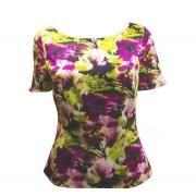 Wholesale Joblot Of 10 Blouses Ladies Floral Pattern Purple/Green Fitted Various Sizes