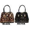 Ladies Womens Patent Leopard Clap Handbag