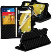 Wholesale Motorola Moto E2 Carbon Stand Wallet Cases X40 Bulk Packed 
