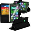 Nokia Lumia 735 Carbon Stand Black Wallet Cases X40 Bulk 