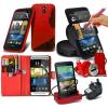 HTC Desire 610 Stand Red Wallet Cases X40 Bulk Packed Pack