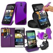 Wholesale HTC Desire 610 Stand Purple Wallet Cases X40 Bulk Packed Pac