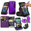 HTC Desire 610 Stand Purple Wallet Cases X40 Bulk Packed Pac