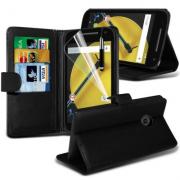 Wholesale Motorola Moto E2 Stand Black Wallet Cases X40 Bulk Packed 