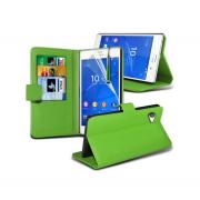 Wholesale Sony Xperia Z3 Compact Stand Green Wallet Cases X40 Bulk Pac