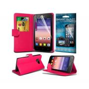 Wholesale Huawei Ascend Y550 Stand Hot Pink Wallet Cases X40 Bulk Pack