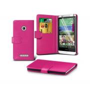 Wholesale HTC Desire 510 Stand Hot Pink Wallet Cases X40 Bulk Packed P