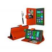 Wholesale Nokia Lumia 735 Stand Orange Wallet Cases X40 Bulk Packed Pa
