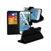 Wholesale Apple IPhone 6S Carbon Stand Black Wallet Cases X40 Bulk Pac