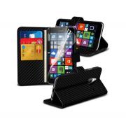 Wholesale Microsoft Lumia 640 XL Carbon Stand Black Wallet Cases X40 B