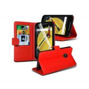 Wholesale Motorola Moto E2 Stand Red Wallet Cases X40 Bulk Packed Pack