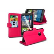 Wholesale HTC One M9 Stand Hot Pink Wallet Cases X40 Bulk Packed Pack