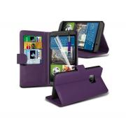 Wholesale HTC One M9 Stand Purple Wallet Cases X40 Bulk Packed Pack