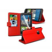Wholesale HTC One M9 Stand Red Wallet Cases X40 Bulk Packed Pack