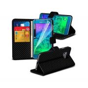 Wholesale Samsung Galaxy Alpha Carbon Stand Black Wallet Cases X40 Bul