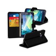 Wholesale Samsung Galaxy A3 Carbon Stand Black Wallet Cases X40 Bulk P