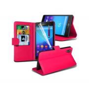 Wholesale Sony Xperia Z3 Plus Stand Hot Pink Wallet Cases X40 Bulk Pac