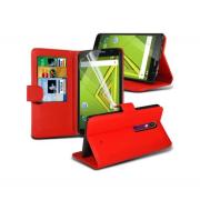 Wholesale Motorola Moto X Play Stand Red Wallet Cases X40 Bulk Packed 