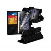 Wholesale LG G Flex 2 Carbon Stand Black Wallet Cases X40 Bulk Packed 