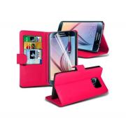 Wholesale Samsung Galaxy S6 Stand Hot Pink Wallet Cases X40 Bulk Packe