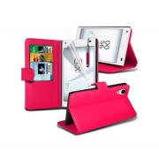 Wholesale Sony Xperia Z5 Stand Hot Pink Wallet Cases X40 Bulk Packed P