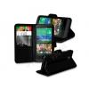 HTC Desire 510 Carbon Stand Black Wallet Cases X40 Bulk Pack