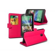 Wholesale HTC Desire 320 Stand Hot Pink Wallet Cases X40 Bulk Packed P
