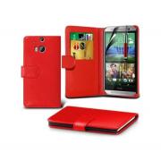 Wholesale HTC One M8/M8s Stand Red Wallet Cases X40 Bulk Packed Pack