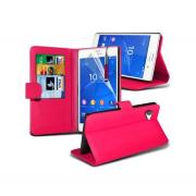 Wholesale Sony Xperia Z3 Stand Hot Pink Wallet Cases X40 Bulk Packed P